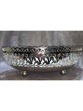 WMF Ikora Silver-Plated Footed Tray With Swirl Finish Made In Germany